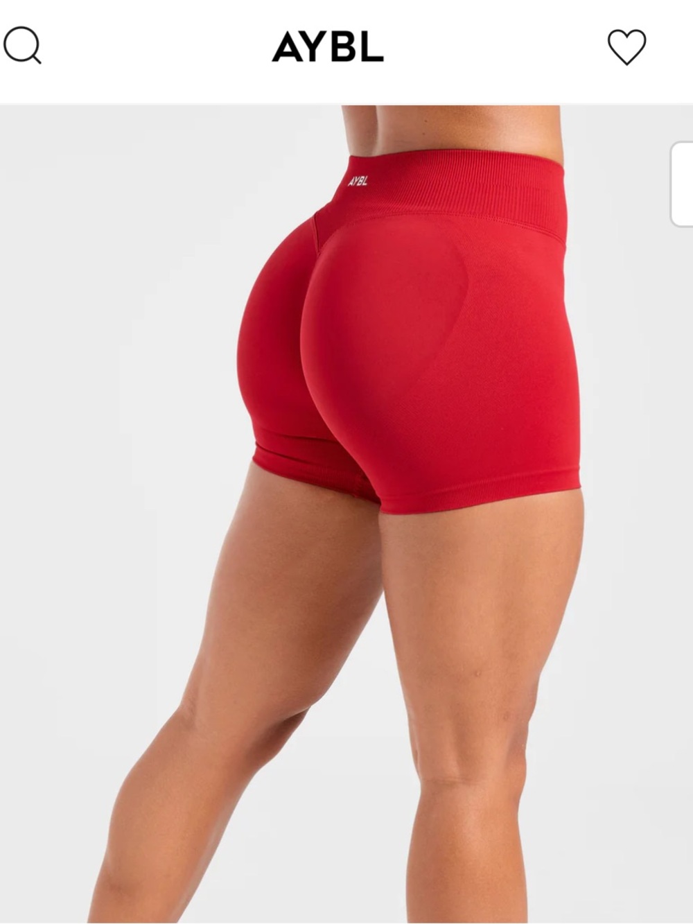 AYBL Seamless High-Waist Red Bike Shorts